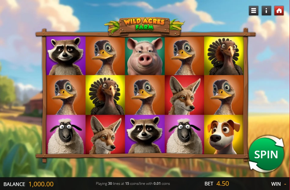 Wild Acres Farm Online Casino Slot Game